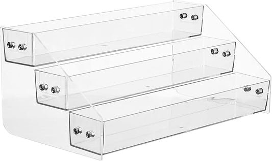 Acrylic Spice Rack, Tiered Spice Rack Shelf Seasoning Organizer for Countertop, Cabinet, Pantry, Kitchen Storage - 3 Tier-NeatNest