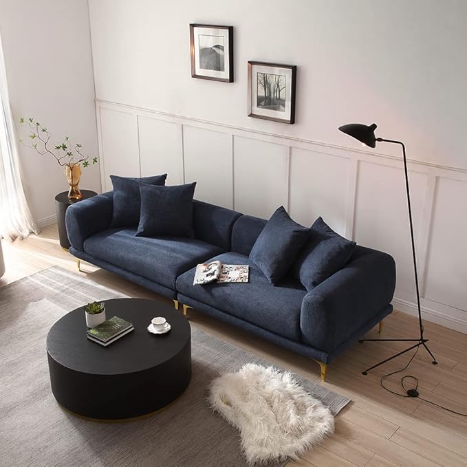 kevinplus Black Round Coffee Table Side End Table Set of 2 for Living Room, Modern Contemporary Circle Drum Style, Gold Rim Bottom, No Assembly (Black, 2-Pcs)