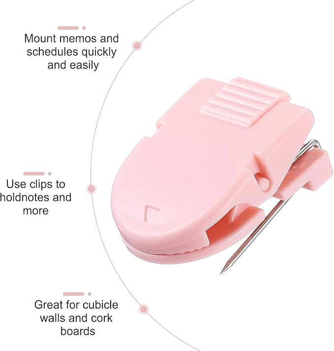 50 Pcs Cubicle Clips Fabric Panel Cubicle Accessories Fabric Partition Panel Wall Clip Office Photos Wall for Notes Memos Standard Size, 40-Sheet Capacity (Boho Color)