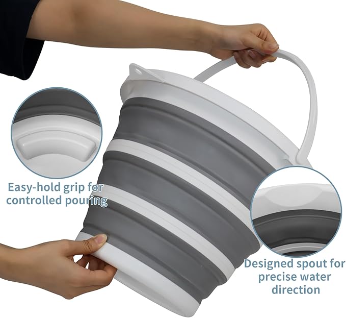Collapsible Water Bucket with Handle. 2.6-Gallon Capacity, Designed for Outdoor Car Washing, Fishing, and Household Cleaning. Portable and Space-Saving-NeatNest