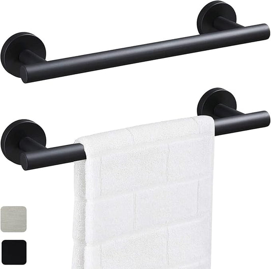 12 Inch Towel Bar 2 Pack for Bathroom 9/12/16/24/28/33 Inch Kitchen Hand Towel Holder Matted Black Stainless Steel 304 RUSTPROOF Wall Mount Towel Rod 2 of Pack (2, Matted Black, 12 Inch)