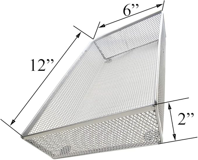 HAHIYO Stackable Mesh Tray Cup 12 x 6 x 2 inches Sturdy Container for Desk Drawer Organizer Collection for Home Office School kitchen Soft Foam Feet No Sharp Edges 1 Pack Silver-NeatNest