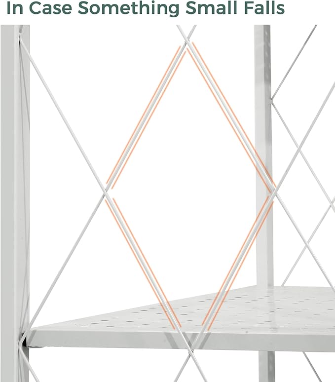 DEANIC 3 Tier Foldable Storage Shelves with Wheels, Kitchen Appliance Stand, Freestanding Metal Wire Shelf Rack, No Assembly Organizer Rolling Cart for Garage, Basement, Pantry(Grey)