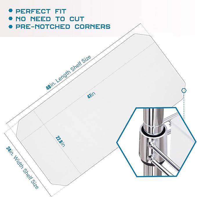 BRIAN & DANY Wire Shelf Liner 24" X 48", Heavy Duty Shelf Liners for Wire Shelving, Waterproof Protector Mats, Set of 4, Transparent-NeatNest