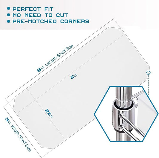 BRIAN & DANY Wire Shelf Liner 24" X 48", Heavy Duty Shelf Liners for Wire Shelving, Waterproof Protector Mats, Set of 4, Transparent-NeatNest