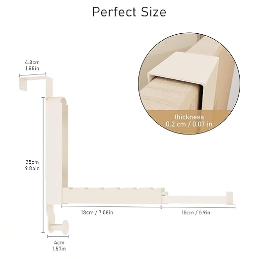 Over The Door Drying Rack, Foldable Portable Over The Door Hooks Hanger with Towel Racks for Coat Clothes Laundry Bathroom Bedroom Travel Hangers (Milky White, 1 Pack)
