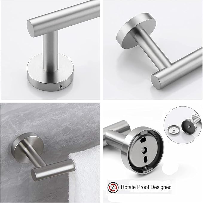 16 Inch Towel Bar for Bathroom 9/12/16/24/28/33 Inch Kitchen Hand Towel Holder Brushed Nickel SUS304 Stainless Steel RUSTPROOF Wall Mount Towel Rod (1, Brushed Nickel, 16 Inch)