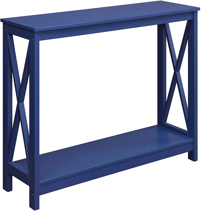 Convenience Concepts Oxford Console Table 39.5" - Sofa Table with Storage Shelf, Transitional Entryway Hall Table for Living Room and Bedroom, Display Foyer Table, Cobalt Blue-NeatNest
