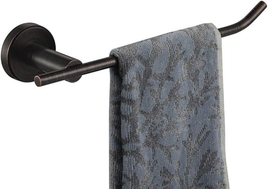JQK Hand Towel Bar Oil Rubbed Bronze, Stainless Steel Towel Ring for Bathroom, 9 Inch Necklace Holder Wall Mount Right Hand, TR100-ORB