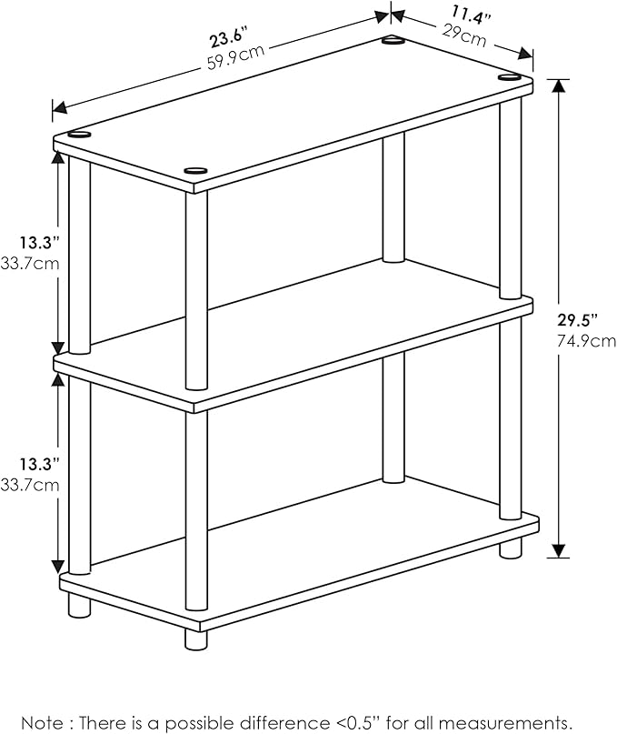 Furinno Turn-N-Tube Display Rack, 3-Tier Single, Beech-NeatNest