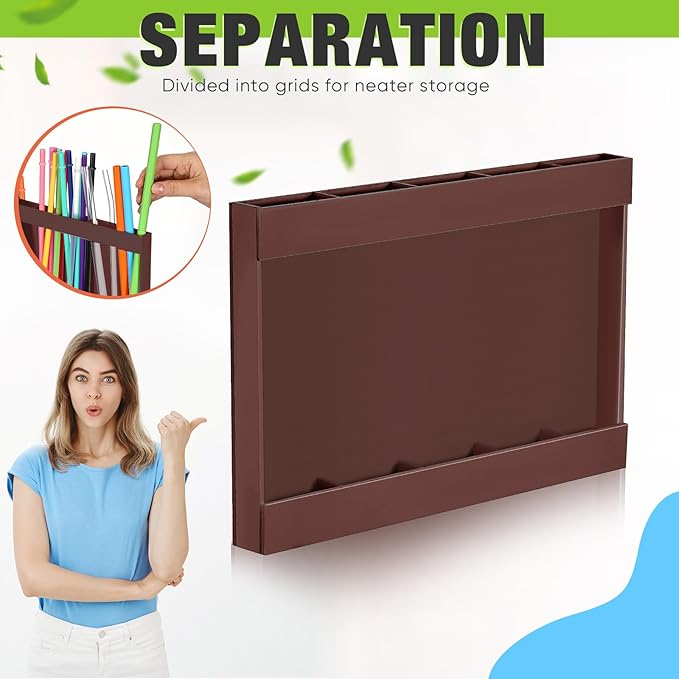 Acrylic Straw Holder for Cabinet Door with Double Sided Adhesive Tape Reusable Straw Organizer Tumbler Storage Kitchen Accessories Container for Counter Cupboard(Classic,Large,Brown)