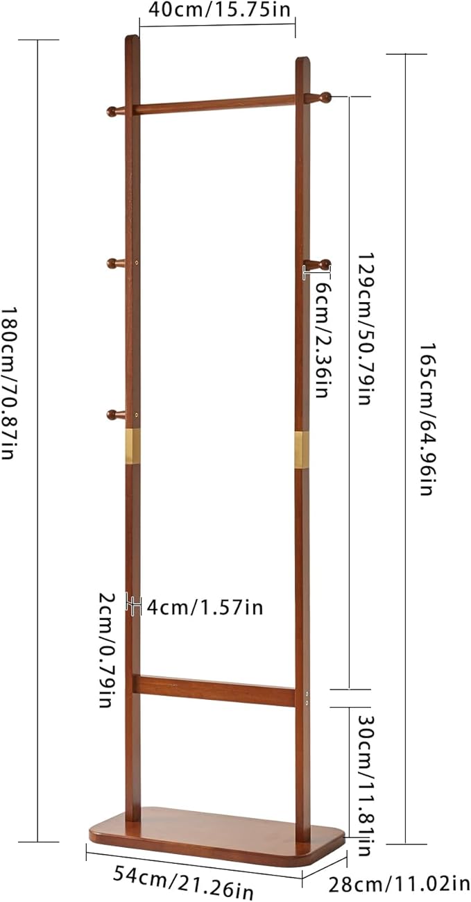 Coat Rack Tree Stand with Very Sturdy Base, Freestanding Small Clothes Rack Heavy Duty, Garment Hanging Racks for Kids and Adults, Space Saving Brown USYD-203-NeatNest