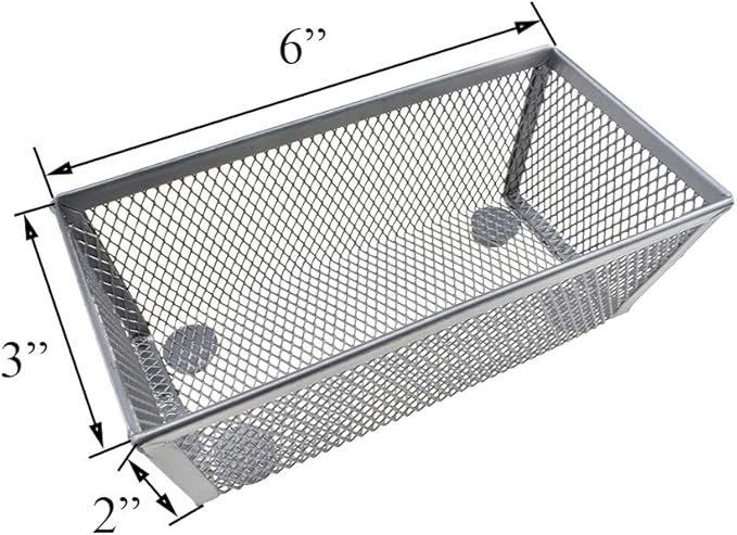 HAHIYO Stackable Mesh Tray Cup 6 x 3 x 2 inches Sturdy Container for Desk Drawer Organizer Collection for Home Office School kitchen Soft Foam Feet No Sharp Edges 2 Pack Silver-NeatNest