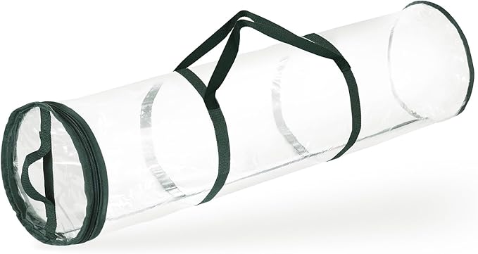 Hearth & Harbor Wrapping Paper Storage Container - Clear Wrapping Paper Holder Fits Up To 14 Rolls of 40" - Tear Proof Gift Wrapping Organizer Storage - Premium Christmas Storage Bag For Easy Carrying-NeatNest