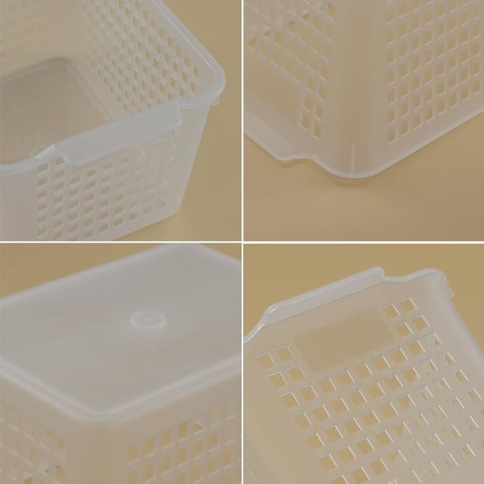 Clear Plastic Storage Bins/Basket Organizer for Home Bathroom Kitchen, 6-Pack-NeatNest