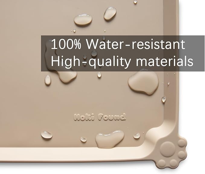 Hoki Found - Waterproof Pet Feeding Mats with High Lips, Multiple Size and Colors -T