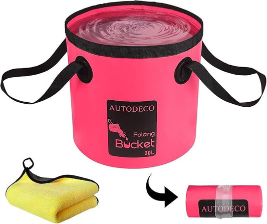 AUTODECO Collapsible Bucket 5 Gallon Container Folding Water Bucket Portable Wash Basin 20L-NeatNest