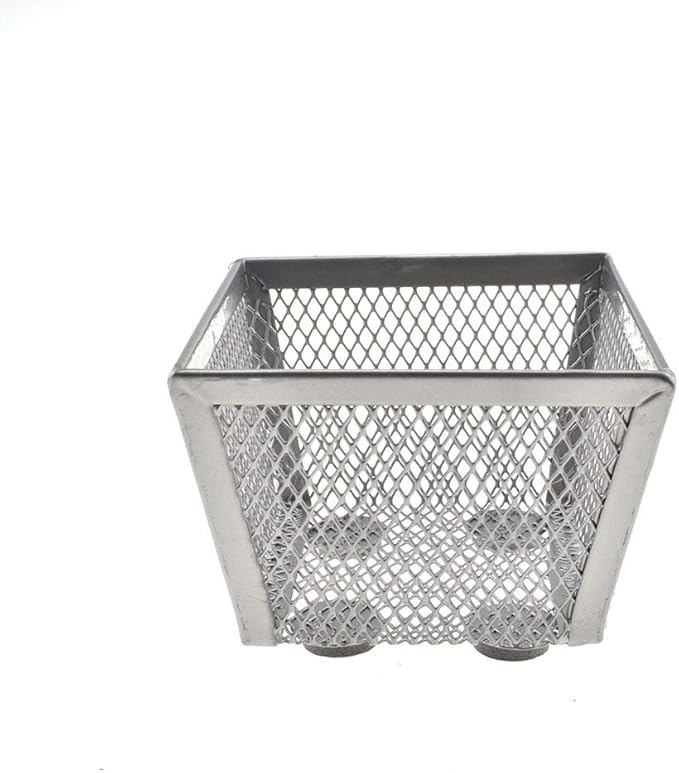 HAHIYO Stackable Paper Clip Mesh Holder cup 2.2" Height 2 Pack Silver Sturdy PaperClip Holder Container for Desk Drawer Organizer Collection for Home Office School Soft Foam Feet No Sharp Edges-NeatNest