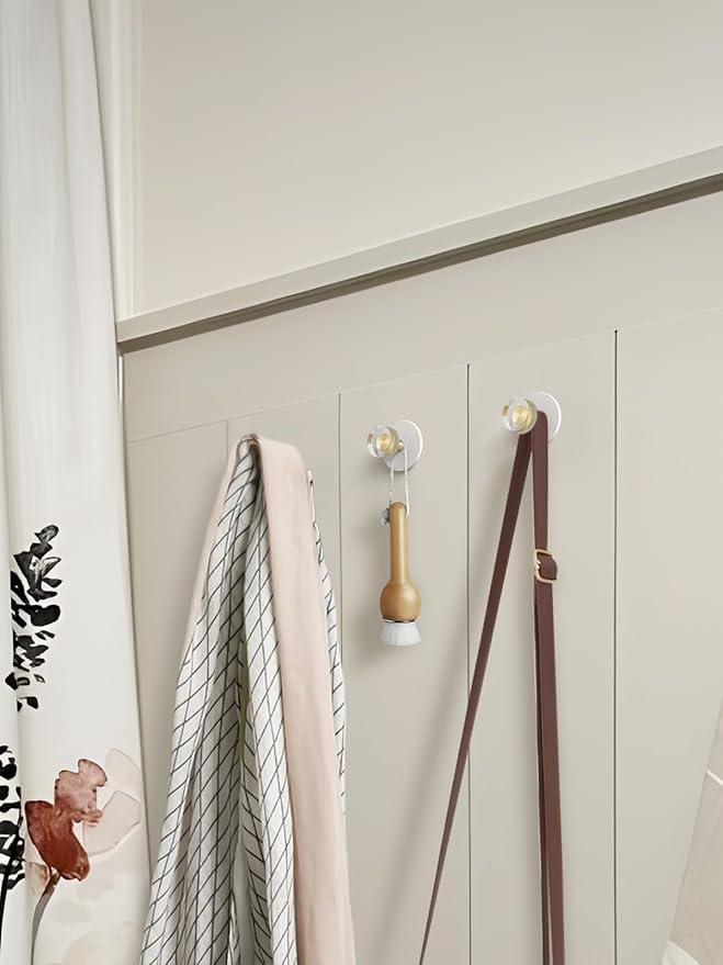 4 Pack Adhesive Crystal Towel Hooks for Bathrooms White Wall Hooks for Hanging Robe Coat Hooks Kitchen Decorative Heavy Duty Zinc Alloy