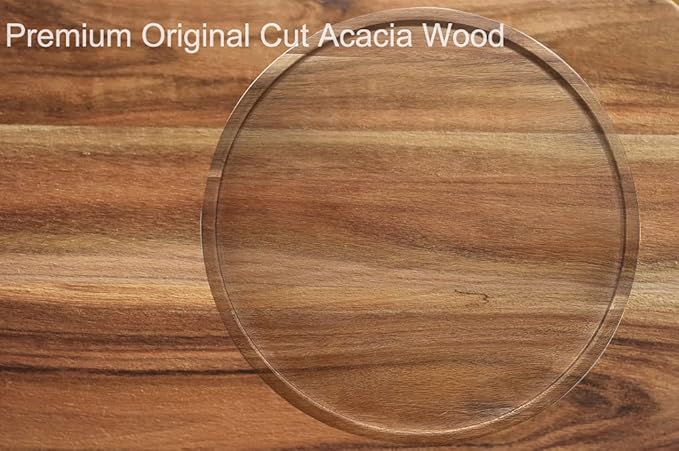 10" Acacia Wood Lazy Susan Organizer Kitchen Turntable for Cabinet Pantry Table Organization,2 Pack