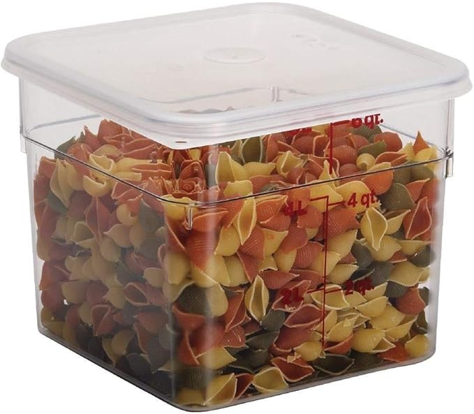 Cambro Food Storage Container - Classic Series Square - 6 QT (Quart) - Commercial Grade for Food Prep (Clear)-NeatNest