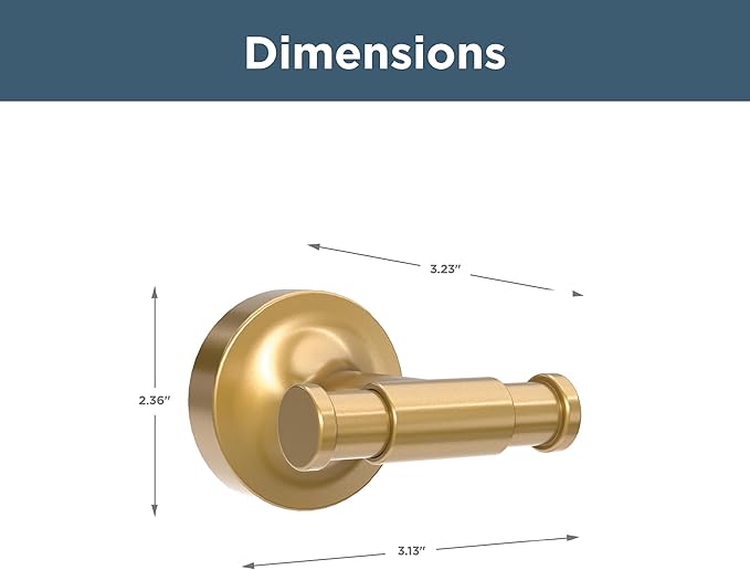 Franklin Brass Voisin (1-Pack) Towel Hooks Satin Gold Wall Mounted for Robes & Towels 2-Prong Holder, Bathroom Accessories VOI35-BB