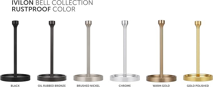 Ivilon Countertop Paper Towel Holder - Modern Bell End Minimalist Design - Color Gold Polished-NeatNest
