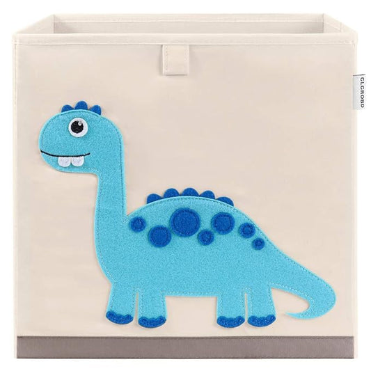 CLCROBD Foldable Animal Cube Storage Bins Fabric Toy Box/Chest/Organizer for Kids Nursery, 13 inch (Dinosaur)-NeatNest