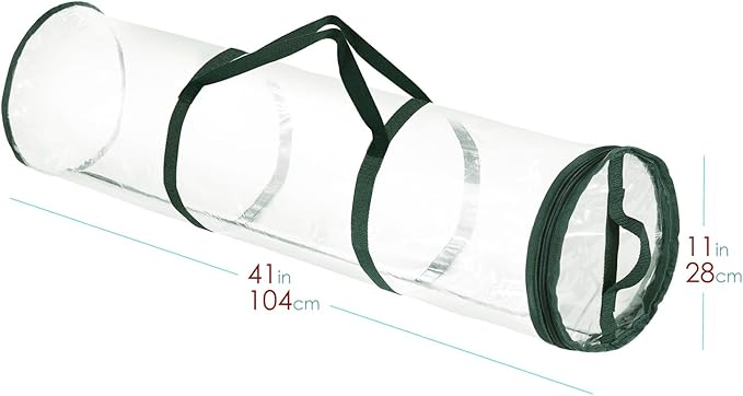 Hearth & Harbor Wrapping Paper Storage Container - Clear Wrapping Paper Holder Fits Up To 14 Rolls of 40" - Tear Proof Gift Wrapping Organizer Storage - Premium Christmas Storage Bag For Easy Carrying-NeatNest