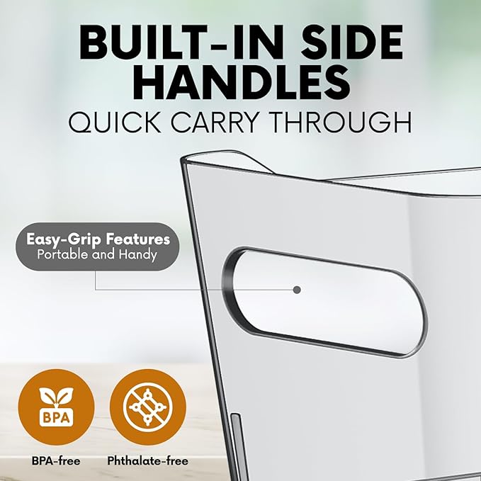 Clear Plastic Storage Bins, Perfect for Kitchen Organization or Pantry Organization and Storage, X-Large Fridge Organizer Plastic Bins, Pantry Organization and Storage Bins, Cabinet Organizers-NeatNest