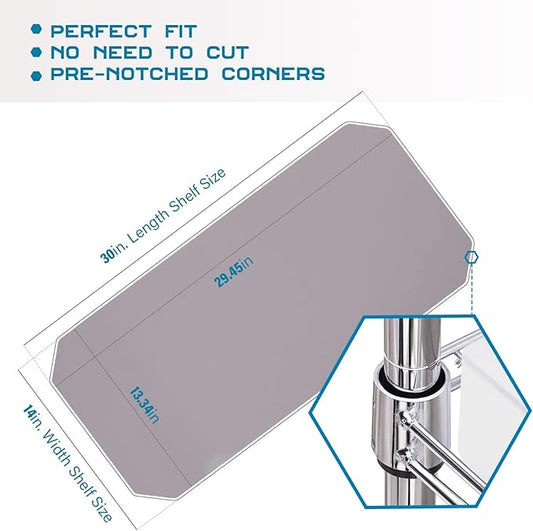 BRIAN & DANY Wire Shelf Liner 14" X 30", Set of 10, Heavy Duty Shelf Liners for Wire Shelving, Waterproof Protector Mats, Charcoal-NeatNest