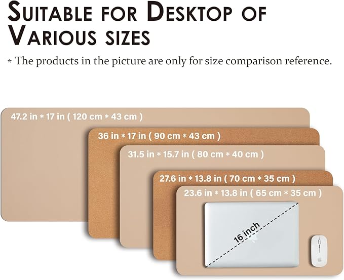 Cork Apricot Desk Mat - Dual-Sided Desk Pad for Office and Home - Desk Organization and Accessories - Ideal for Large Mouse Pad and Desk Mats on Top of Desks(31.5"x 15.7")-NeatNest