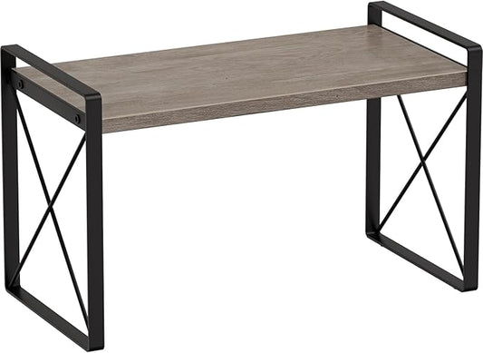 Giikin Kitchen Countertop Organizer, Wood Desk Shelf Riser, Gray Spice Rack for Kitchen Counter, Countertop, Cabinet (15.7 Inches, Gray)-NeatNest