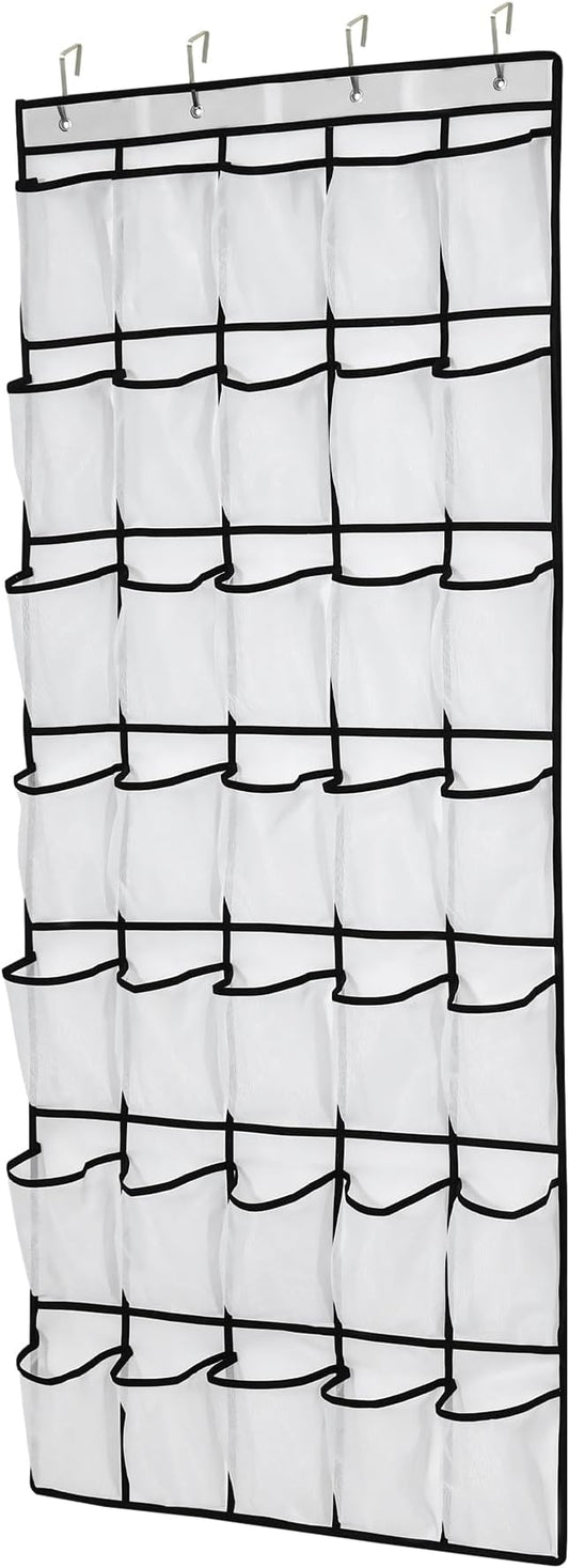 35Large Pockets Over The Door Shoe Organizer, Mesh Pockets Shoe Holder Rack, Capacity Shoe Hanging Storage，door shoe rack With 4 Metal Hook.-NeatNest