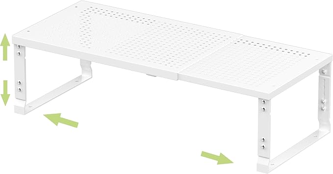 Adjustable Expanable Stackable Spice Rack Shelf Pantry Storage Organizer for Kitchen Cabinet,Countertop,Bathroom and More.Space is no Longer Limited(1Pack/White/Large)-NeatNest