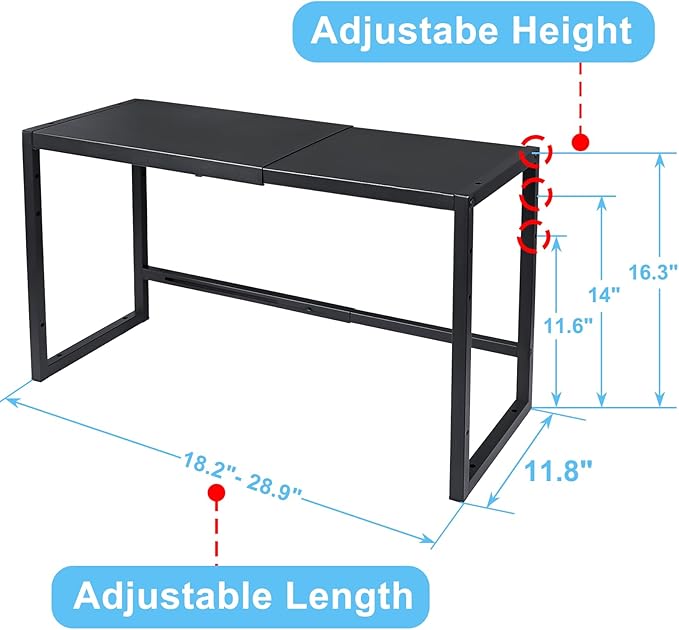 Heavy Duty Metal Shelving Unit - Holds 110 LBS, Expandable Storage Rack for Pots Pans Microwave Small Appliance, Adjustable Metal Shelves for Kitchen Garage Warehouse Cabinet Closet Pantry-NeatNest