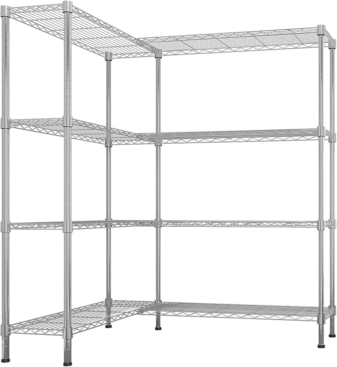 58'' Adjustable Storage Shelves Wire Shelving Unit Multiple Rows Shelving for Storage Rack Shelves for Storage Heavy Duty Garage Shelf Pantry Shelves Kitchen Shelving