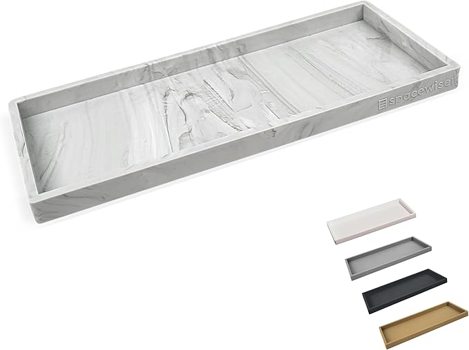 Countertop and Vanity Tray - 11.7" Silicone Bathroom Tray Countertop, Dish Soap Trays for Kitchen Counter, Sink Organizer Accessories Caddy, Toilet Laundry Shower Makeup Mat Oil Holder-NeatNest