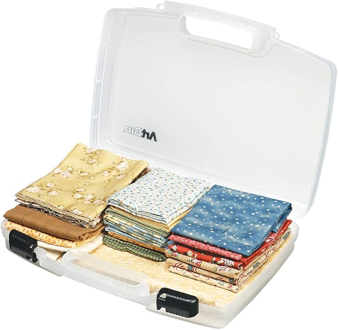 ArtBin 8017AB 17 inch Quick View Carrying Case, Portable Art & Craft Organizer with Handle, [1] Plastic Storage Case, Translucent