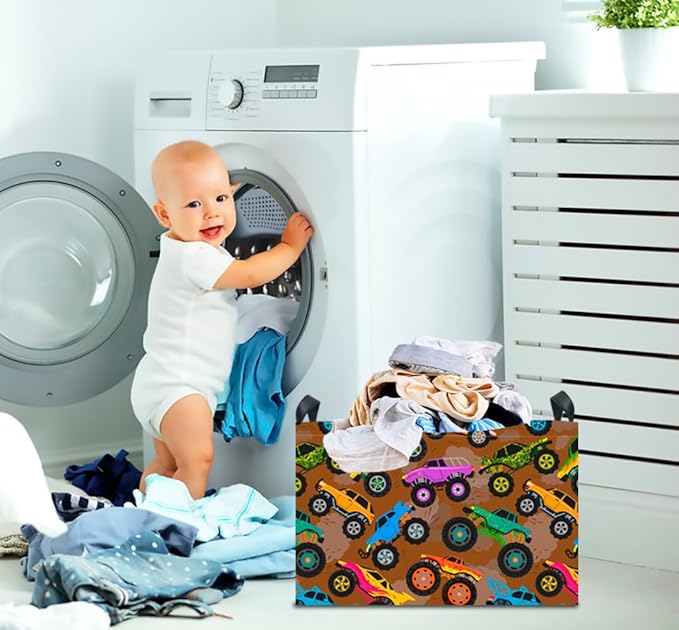 CLOCOR Rectangular Easter Gift Basket Empty,Waterproof Toy Bin,Books Box,Room Decor(Truck)-NeatNest