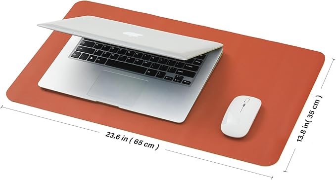 Cork Desk Mat - Small Dual-Sided Desk Pad for Office and Home - Desk Organization and Accessories - Ideal for Large Mouse Pad and Small Desk Mats on Top of Desks(Orange,23.6"x 13.8")-NeatNest