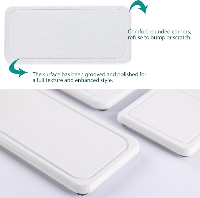2 Pcs Water Absorbing Stone Trays, Kitchen/Bathroom Sink Soap Dish, Diatomite Tray Used for Hand Soap & Cosmetic Bottles in The Modern Home, 4" W x 8.3" L, White-NeatNest