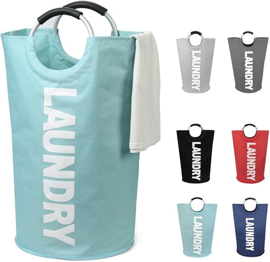 DOKEHOM 125L X-Large Collapsible Washing Laundry Basket Bag (7 Colors) for Bedroom, Fabric (Light Blue, XL)-NeatNest