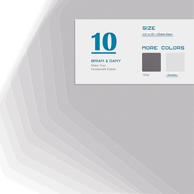 BRIAN & DANY Wire Shelf Liner 11.8" X 16.6", Set of 10, Heavy Duty Shelf Liners for Wire Shelving, Waterproof Wire Rack Shelf Cover, Transparent-NeatNest