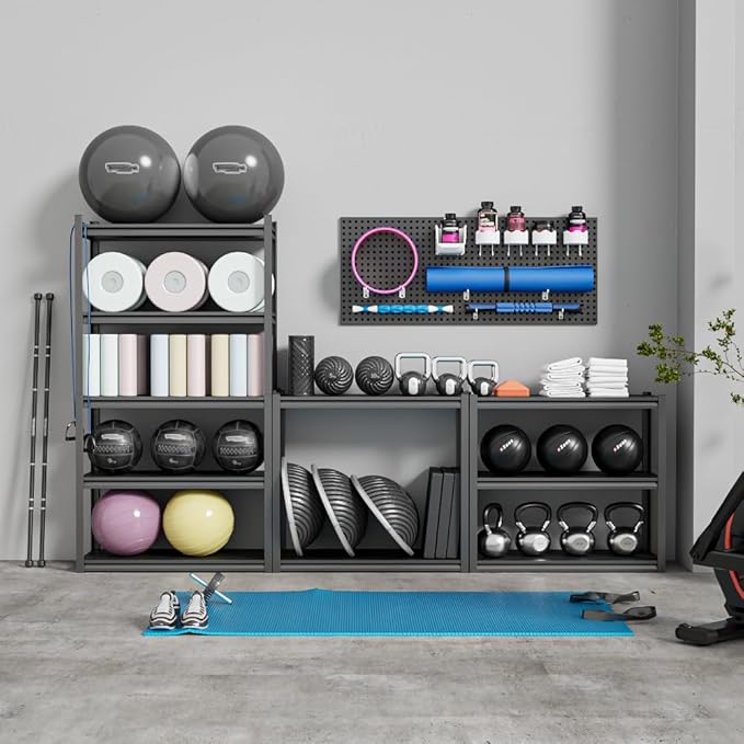 39" W Garage Shelving,5-Tier Heavy Duty Shelving Unit,3000LBS Adjustable Metal Storage Shelves,Storage Rack Units for Industrie,Shed,Warehouse,Basement,Black,39" W x 18" D x 72" H-NeatNest