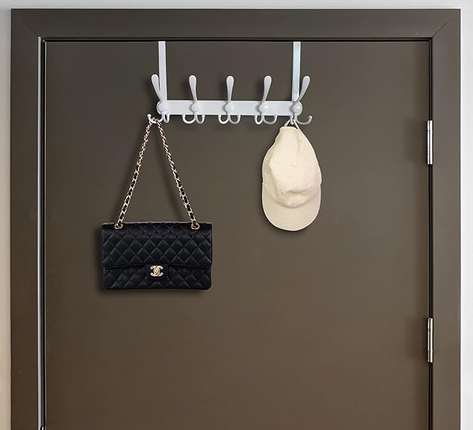 Encozy Over The Door Hooks,Coat Rack for Hanging Clothes Hat Towel (Heavy Duty White 1pcs)