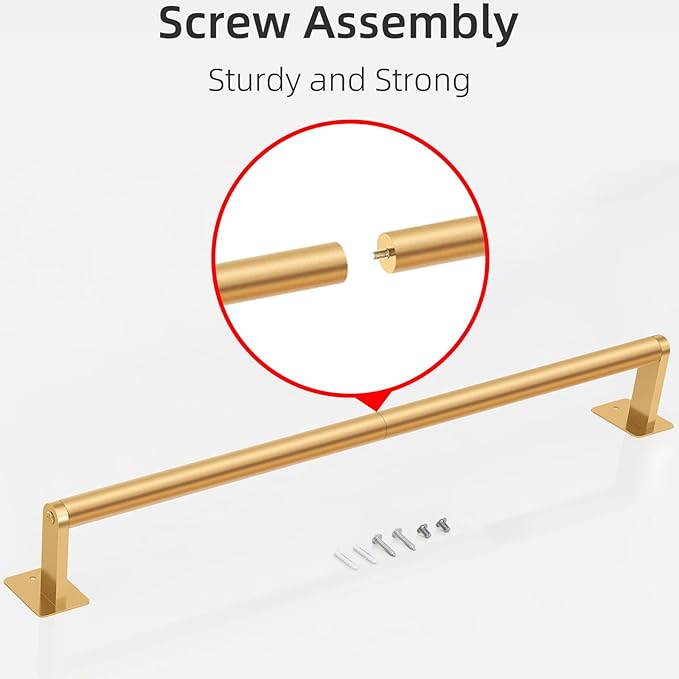Bathroom Towel Bar, 24 Inch Towel Racks for Bathroom Wall Mounted, Heavy Duty Bath Hand Towel Holder Organizer, Modern Home Decor Towel Rod Bathroom Hardware Accessories, Gold