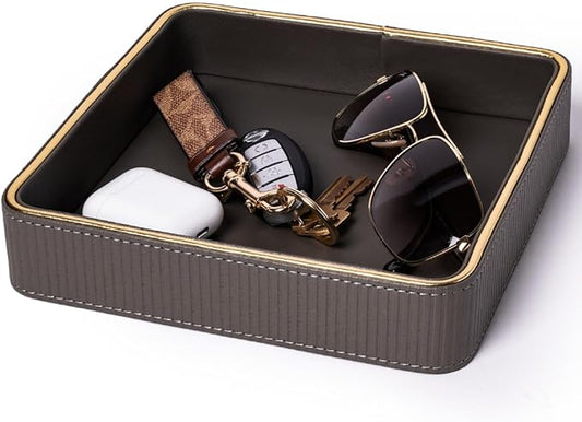 Key Bowl for Entryway Table| Leather Valet Tray for Men| Key Dish Bowl for Entryway Table| Key Basket EDC Tray| Key and Wallet Holder Key Holder Bowl| Bowl for Keys Entryway Table