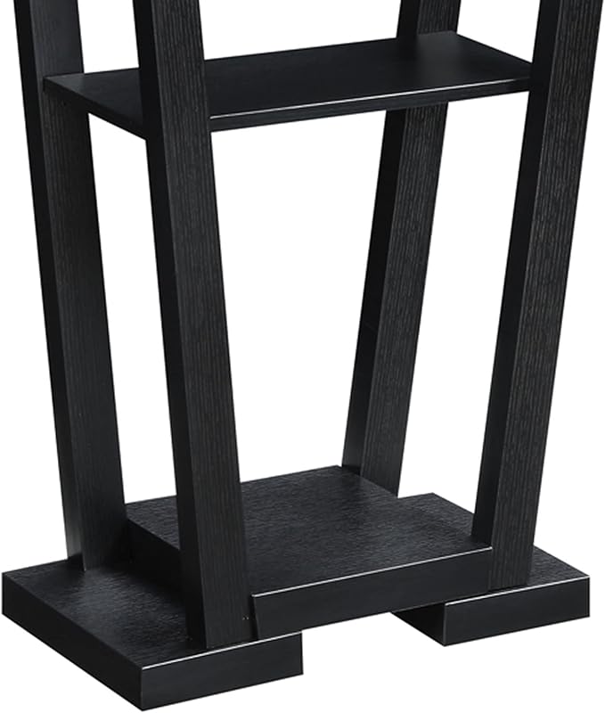 Convenience Concepts Newport V Console Modern Sofa Storage Shelves, Narrow Entryway Hall Living Room, Display Accent Table, 31.5", Black-NeatNest