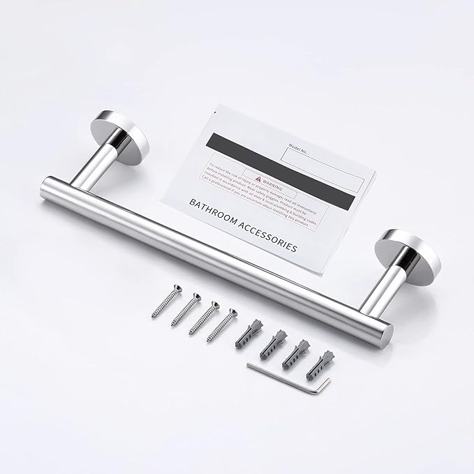 KES 9.6 Inches Hand Towel Bar Bathroom Towel Holder Kitchen Dish Cloths Hanger SUS304 Stainless Steel RUSTPROOF Wall Mount Polished Steel, Total Length 12 Inch, A2000S30